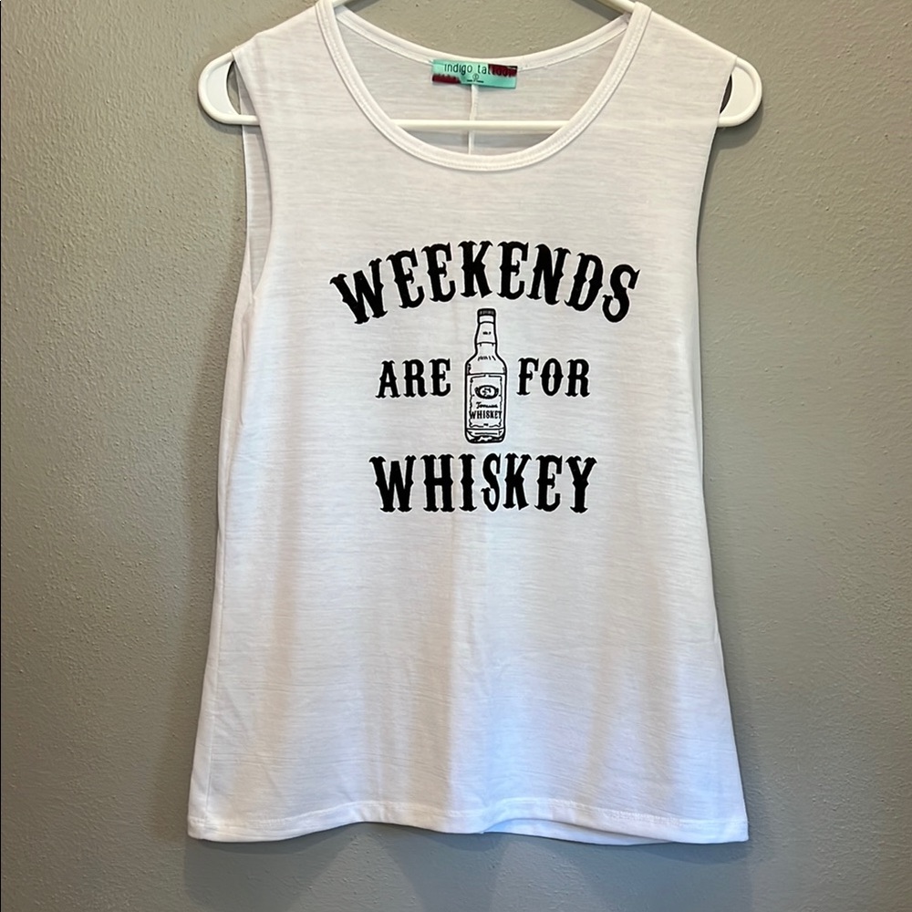 White Graphic Tank Top